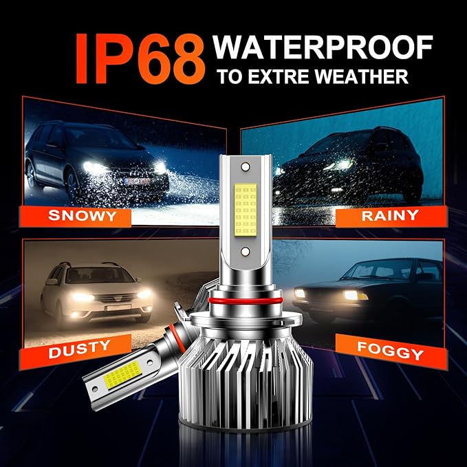 ENJOYAKKOM Compatible for Dodge Ram 1500 2500 3500 2009-2012 Ram Without Projector 2013-2018, High Low Beam Fog Lights Bulbs Combo 6500K White Plug-and-Play Replacement Bulbs, Pack of 6