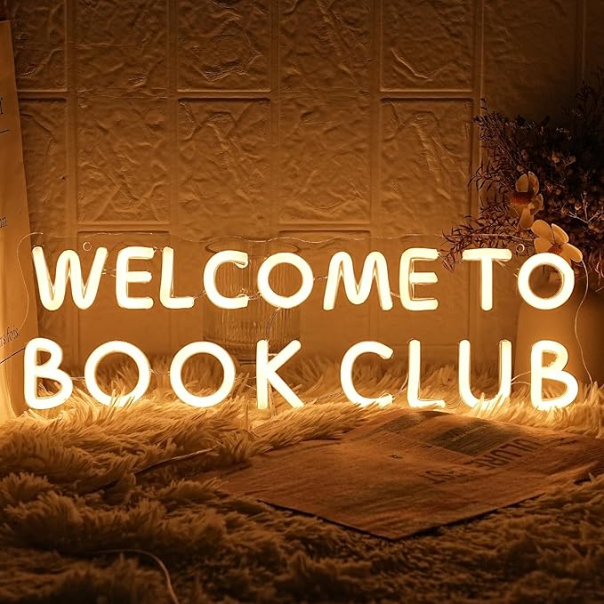 Welcome to Book Club Neon Sign for Wall Decor LED Letter Neon light Book Club Neon Sign for Library Bedroom Classroom Bookstore Decor Room LED Sign Reading Lover Gift