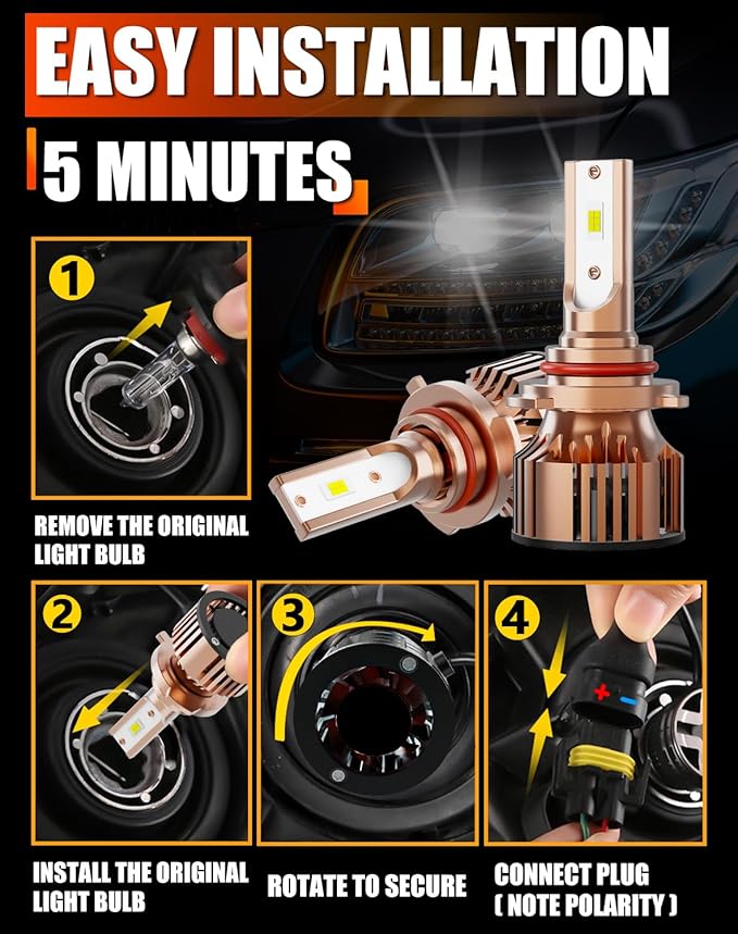 Compatible for Toyota Rav4 2016 2017 2018 2019 Hi/Lo Dual Beam Light bulb,12V 55W 6000K,Pack of 2