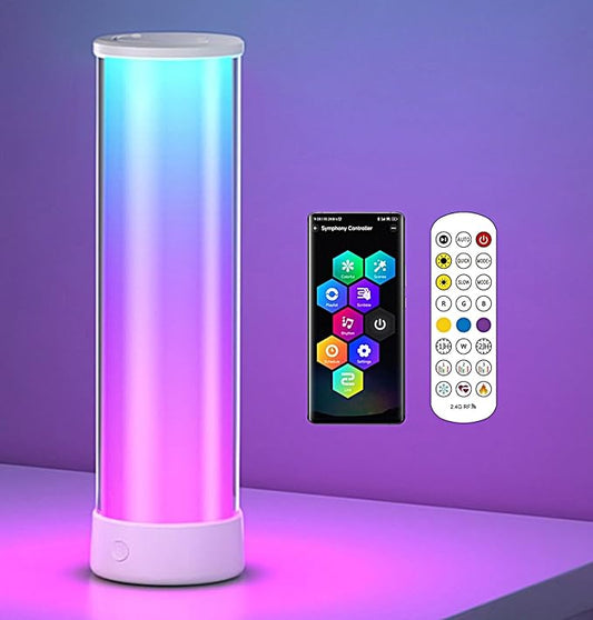 Rechargeable Table Lamp RGB+IC LED Cordless Table Light,12.59inch 1500LM Ambient Lighting APP & Remote Control, Desk Lamp Music Sync, Color Change Lamp for Bedside Bedroom, Home Decor