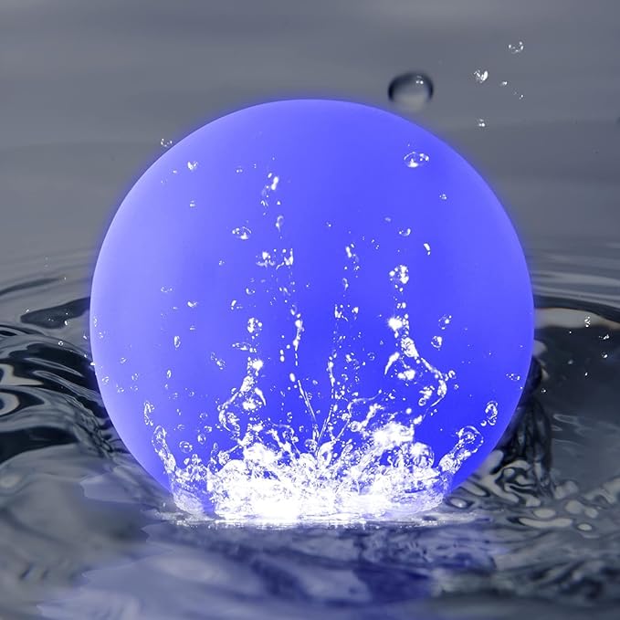 LED Floating Pool Light, 4-Inch, Rechargeable Waterproof Orb with Remote Control, 16 RGBW Colors,Hot Tub Lights, Pool Accessories
