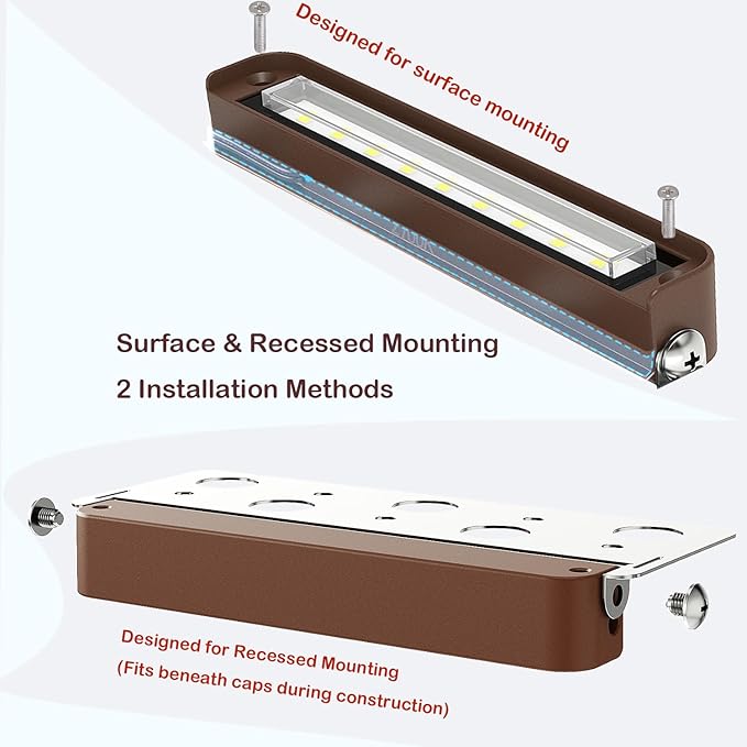 7 Inch LED Retaining Wall Light, 5W Hardscape Paver Light 5CCT 2200K-5000K Tunable White, 12-24V Low Voltage Outdoor Step Light, 270° Rotatable ETL Listed Landscape Lighting for Patio, Deck, Stairs