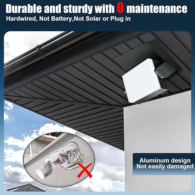 40W Outdoor Flood Light, 5000K 360° Rotating LED Wall Light, IP66 Waterproof Square Exterior Wall Pack Wall Mount Fixture Commercial Security Lighting for Garage House (8 Pack)