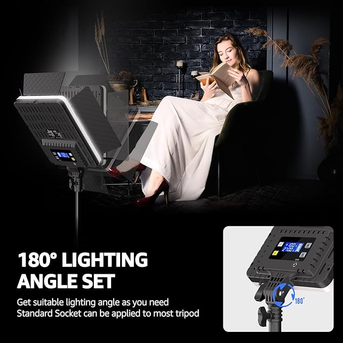 NiceVeedi 36W Photography Lighting, Bi-Color Studio Light, CRI 95+, Dimmable AC Adapter Powered LED Video Light Kit with Remote Control & 72” Tripod, Light for Video Recording/YouTube/TikTok/Ins