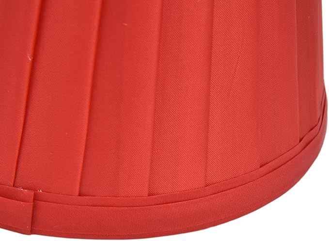 2Pcs Small Lamp Shade, Clip On Pleated Fabric Barrel Lampshade for Chandelier & Table Lamp, 3.6 inch Top x 5.6 inch Bottom x 5.1 inch Height(Red)