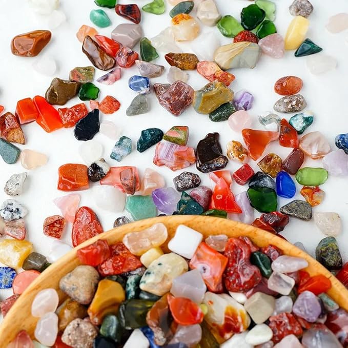 1Lb Tumbled Chips Stone Crushed Crystal Quartz Pieces Irregular Shaped Stones Size 4MM - 10MM
