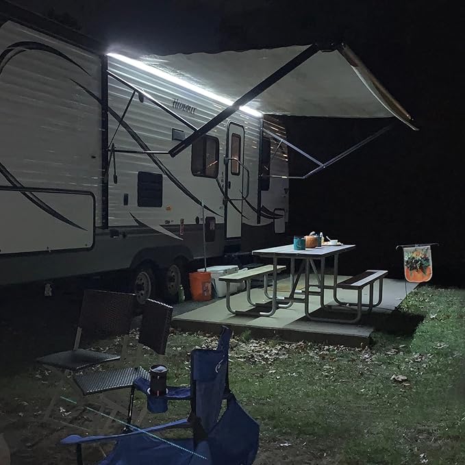 RV Awning Lights,Camper RV Awning LED Light Strip,12v 20FT Exterior LED Awning Lights for RV Canopy Motorhome Travel Trailer,Waterproof RV Exterior Underglow Light Strip for Lighting Party,12v DC,RGB