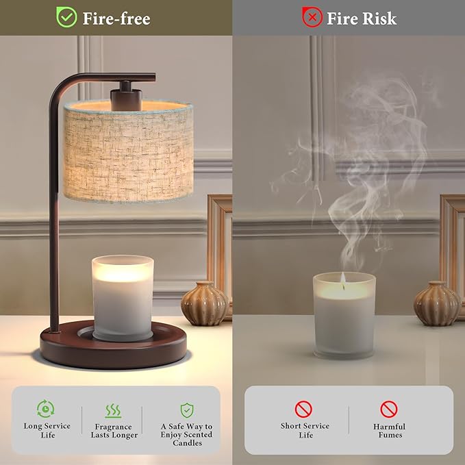 Brown Candle Warmer Lamp with Timer Dimmer, Electric Candle Warmer Wax Heater, Birthday Gifts for Women Her, Mom, House Warming Gifts New Home