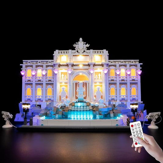 BrickSoul LED RC Light Up Kit Compatible with Lego Architecture Trevi Fountain 21062 Building Set, Upgrade RC Adjustable Lighting Mode Lighting Accessories for Lego Fans, Not Included 21062 Model