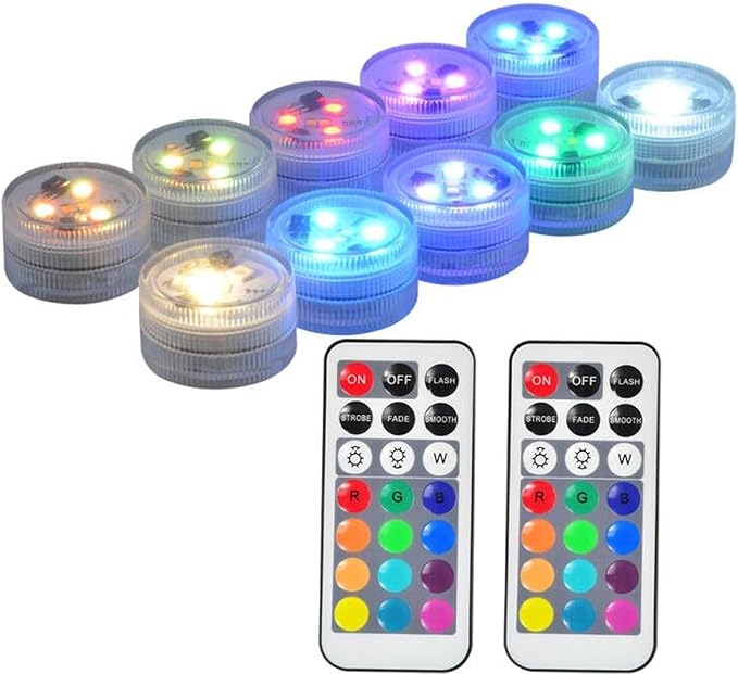 Christmas Lights Battery Operated LED Color Changing Pumpkin Light Candle Light with Remote for Party Event Pool Pond Fountains Wedding Christmas Vases Decor(10pcs)