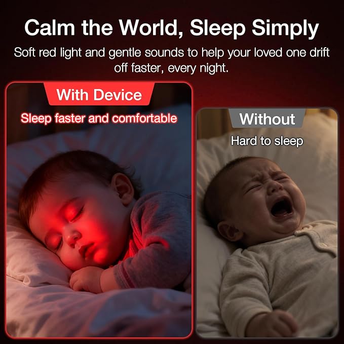 Red Light Therapy Lamp for Sleep, Bestkid 5-Level Night Light Red for Adult Kids, White Noise Sound Machine with APP Control Alarm Clock Timer for Bedroom, Stress Relief, Relaxation, 620-690nm