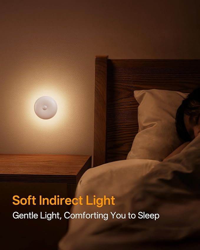 Homelist 2026 New 1500mAh Indirect Lighting Night Light, 3 Pack Bedside Table Lamp, Dimmable Rechargeable Motion Sensor Lights Indoor for Bedroom Nightstand, Cabinet, Porch, Hallway, Stairs