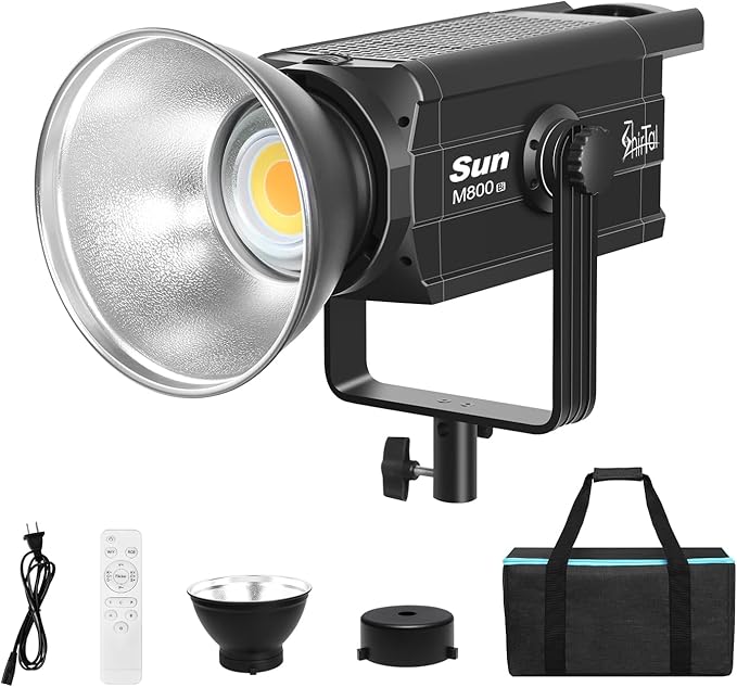 320W COB LED Video Light,Bi Color Silent Studio Lights with Bowens Mount,160000Lux/1m 2700K-6500K CRI 97+ Photography Lighting for Video Recording