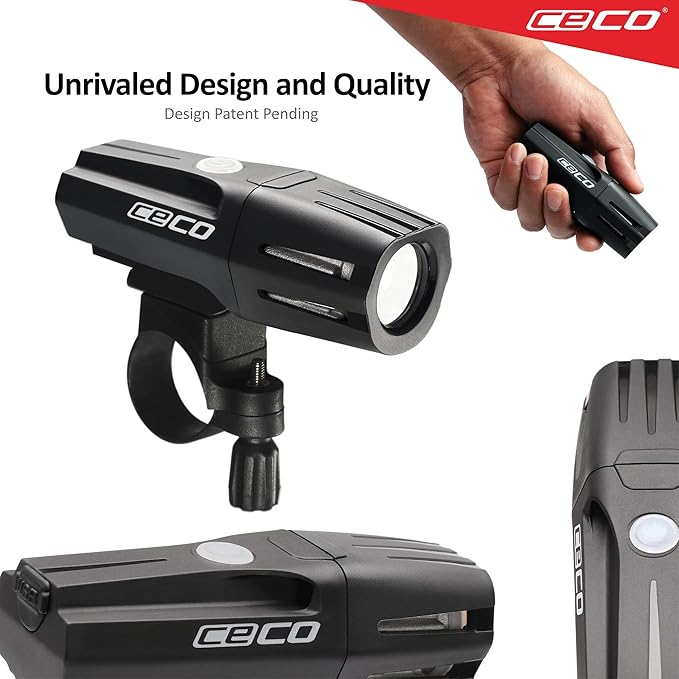 CECO USA 1200 Lumen USB Rechargeable Bike Light – Tough & Durable IP67 Waterproof & FL-1 Impact Resistant – Super Bright Model F1200 Bicycle Headlight – for Commuters, Road Cyclists & Mountain Bikers