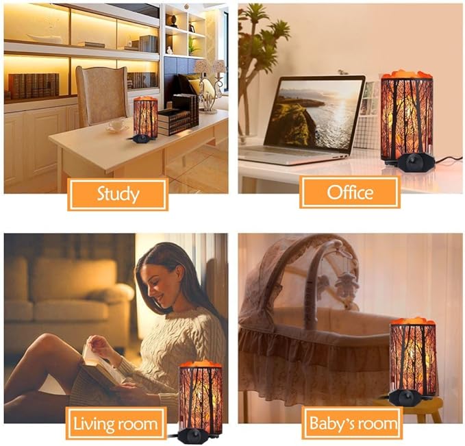 Shineled Himalayan Salt Lamp, Salt Rock Lamp Natural Night Light in Forest Design Metal Basket with Dimmer Switch (4.1 x 6.5 4.4-5lbs), 25Watt Bulbs & ETL Cord 1 Pack