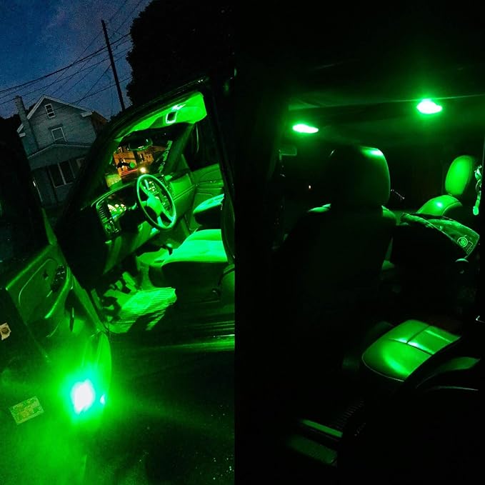 194 LED Bulbs Extremely Bright Green 5630 Chipsets 168 2825 175 T10 W5W LED Replacement Bulbs for Car Interior Dome Map Door Courtesy Trunk License Plate Lights(Pack of 10)