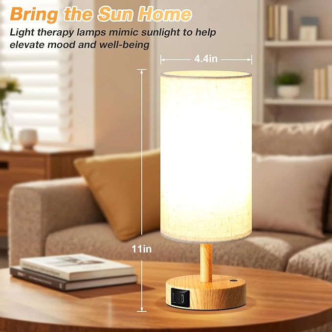 Light Therapy Lamp 10000 Lux, Sun Lamp with Remote Control, 3 Color Temperature & Stepless Dimming, Happy Sunlight Lamp, Daylight Lamp for Home, Office, Decoration Use As Lift Mood, Happy Life