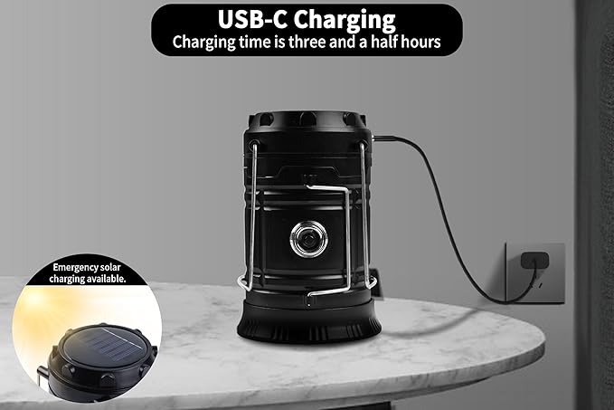 KunHe 5-Pack 1800mAh Collapsible Portable LED Camping Lantern Lightweight Waterproof USB Rechargeable LED Flashlight Kits for Indoor Outdoor Home Emergency Light Power Hiking