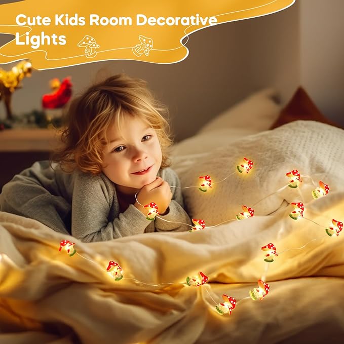 Coquimbo Mushroom Lights Room Cottagecore Decor: Gifts for Teen Girls Boys Kids, 10FT 30LED Fairy Lights Battery Operated Cute Mushroom Lamp Decorations for Birthday Christmas Party Wedding Home