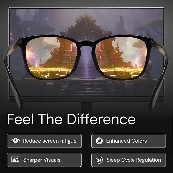livho Gaming Blue Light Blocking Glasses for Better Sleep, Premium Night Driving, Computer Blockers for Man & Woman