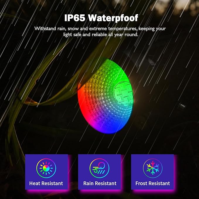 RGBW Low Voltage Landscape Lights, 10W 12/24V Color Changing Landscape Lighting with Remote, IP65 Waterproof Outdoor LED Spotlight for Garden Christmas Halloween, 2 Pack with Connectors