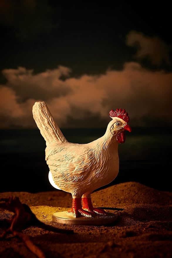 Upgraded Chicken Egg Lamp, 3D Resin Chicken Night Light with USB, Lifelike LED Egg Lamp with Color Gift Box, Easter Birthday Gift for Friends (C)