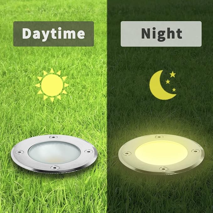 EAGLOD LED Low Voltage Landscape Lights - 10W In-Ground Lights, 12V/24V Landscape Lighting with Waterproof IP67 Rating (8 Pack, 2700k)