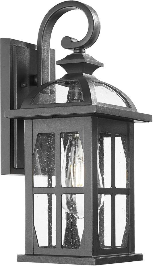 Darkaway Outdoor Wall Lights, Exterior Light Fixture with Seeded Glass, Aluminum Anti-Rust Exterior Lights Sconces Lighting for House Porch Yard Hallway Doorway Garage