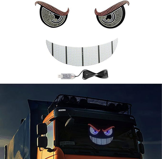 RGB LED Devil Eyes Light for Car, Dynamic LED Lights for Car Windshield, Devil's Eye Strips with One Key Control, USB-Powered for Truck/SUVs (XL-14)