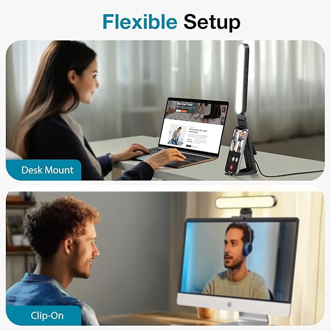 InnoGear Video Conference Light, On-Camera Video Lights for Monitor Desk LED Streaming Lighting with Remote and Touch Control Selfie Zoom Lighting for Computer Webcam Laptop Podcast, Recording
