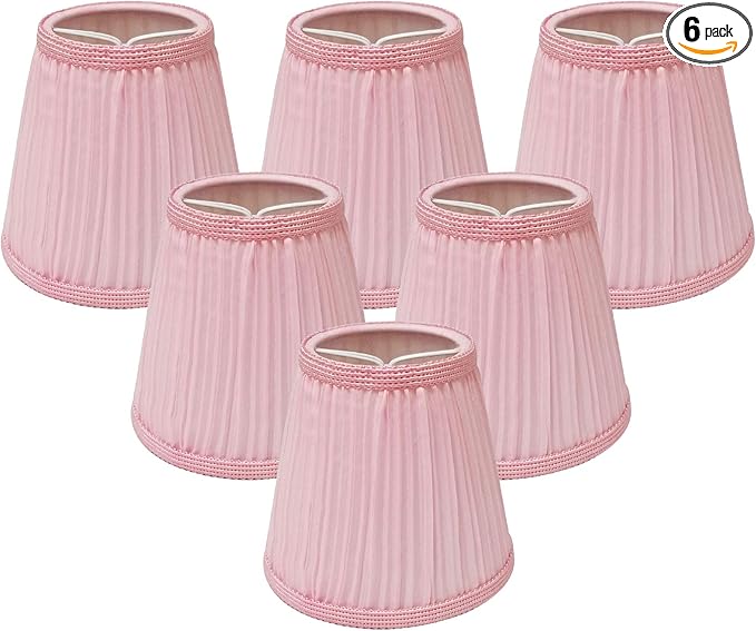 Royal Designs, Inc. CS-1058-5PNK-6 Designer Mushroom Pleat Empire Chandelier Lamp Shade, 3 x 5 x 4.5, Pink, 6-Pack