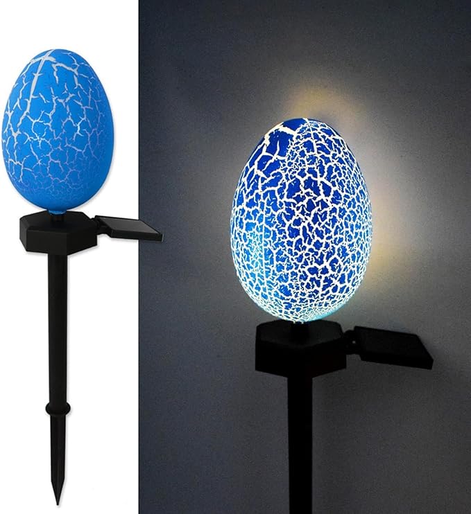 Easter Egg Lights Outdoor, Waterproof Solar Garden Lights for Easter Decorations, Garden Layout Night Light Wall Lamps Easter Ambient Light Decor for Courtyard Patio Yard Pathway Lawn Office (D)