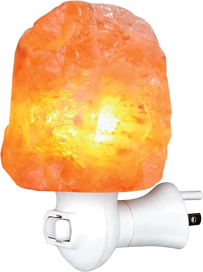 Himalayan Rock Salt Lamp Night Light Natural Hand Carved Pure Authentic Pink Salt Crystals from Pakistan use in Bedroom Family Room Hallway Office by My Perfect Nights