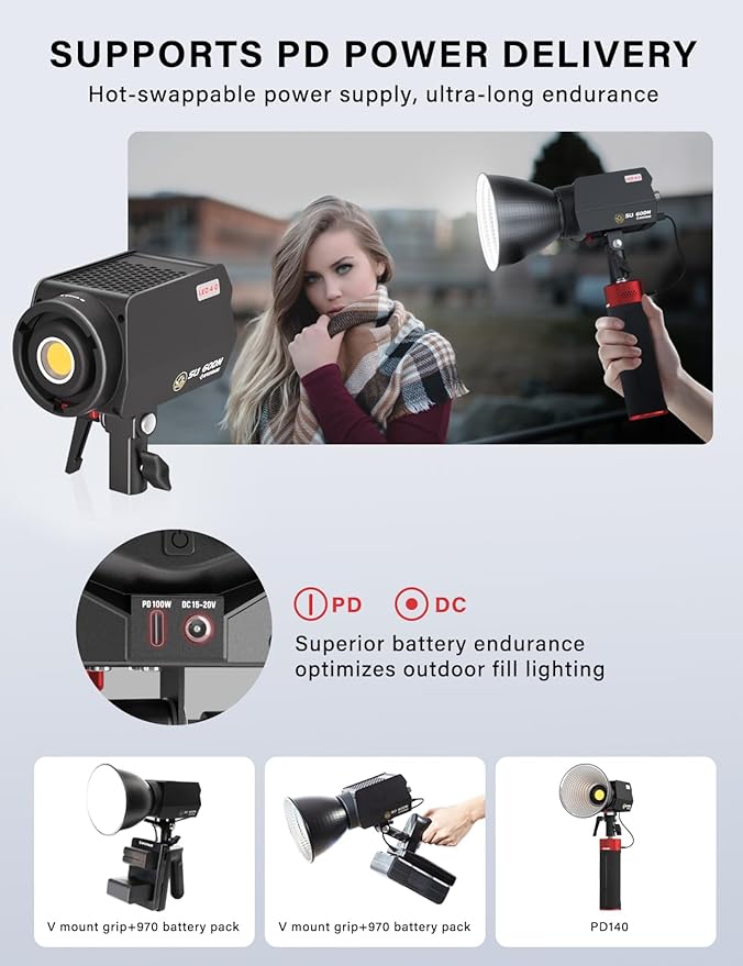IFOOTAGE SL1 60DN LED Video Light,70W Bowens Mount Light,5600k Daylight,8 Light Effects,APP Control,for Video Recording,Wedding,Outdoor Shooting