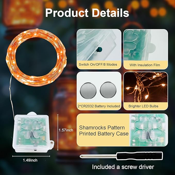 AIKEI 6 Pack LED Fairy Lights with Timer Battery Operated, Mini String Lights with Remote Waterproof 7ft 20 Led Firefly Starry Lighting for Wedding Party Bedroom Garden Christmas Decoration Orange