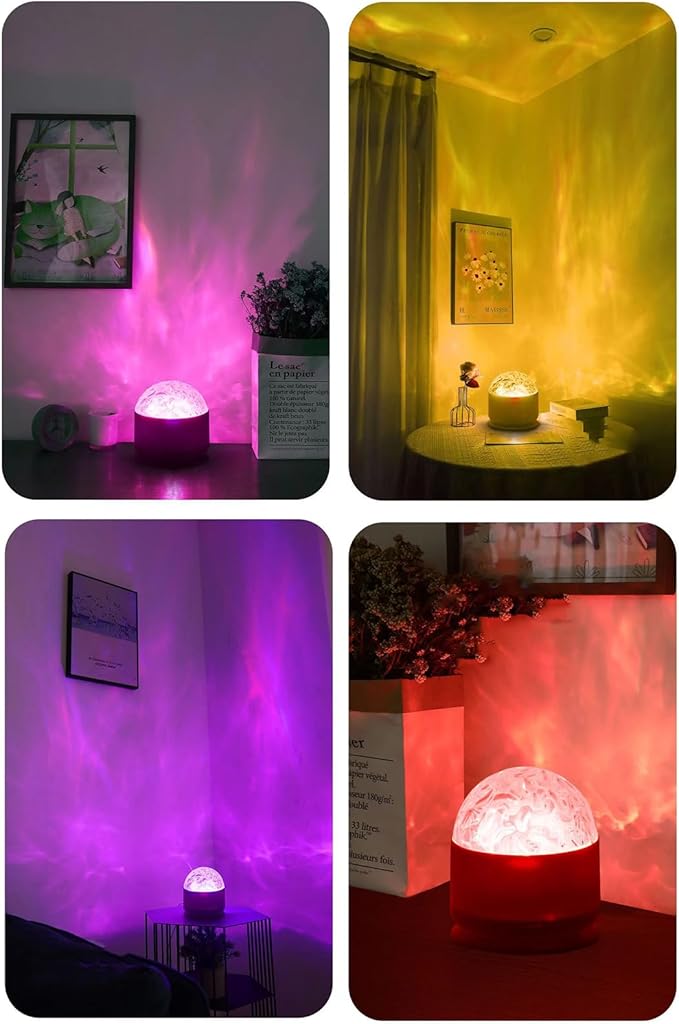 Ocean Wave Projector Light, 16 Color Water Ripple Lamp with Remote Control, 3D Ocean Lamp for Home Office Bar Restaurant