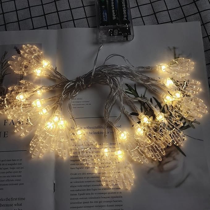 Halloween String Lights 10Ft 20 LEDs Battery Operated Outdoor Decorations Ghost Hand Lights for Halloween Party Decor