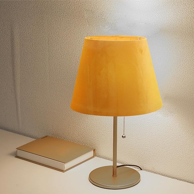 DOITOOL Lamp Shade for Table Lamp,Barrel Fabric Lampshade Drum Lampshades Cloth Lamp Shade Replacement,Lamp Covers Shade Accessories-Yellow