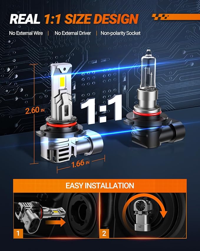 SEALIGHT S1-Pro 9005/HB3 Fog & Lighting Kit, 30,000LM 6500K White 9005 System, 1600FT Beam, IP67 Waterproof with Turbo Fan, 2-Pack for UTV/ATV