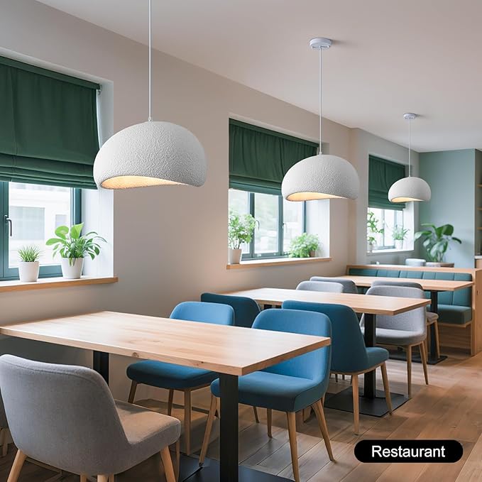 15.7 inch Wabi Sabi Pendant Light Modern Japanese Ceiling Fixture for Dining Room Kitchen Island Hallway, White E26 Base Hanging Lamp (40cm/15.7in)