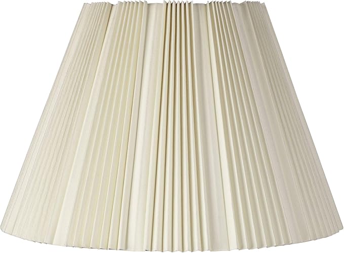 Extra Large Eggshell Pleated Lamp Shade 10" Top x 19" Bottom x 12 1/4" High (Spider) Replacement with Harp and Finial