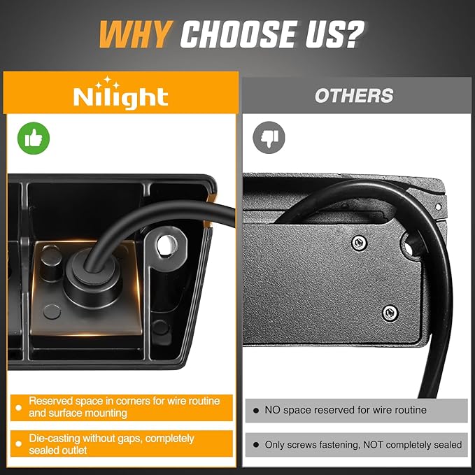 Nilight RV Exterior Lights 13 Inch Porch Light 1PC Amber Beam 12V 24V LED Scene Cargo Lighting Black Aluminum Housing for RVs Trailers Travel Campers 5th Wheels Motorhome SUV Truck