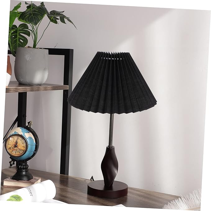 DIY Pleated Fabric Lamp Shade for Table and Floor Lamps Vintage Design Black Color Suitable for Hotels and Home Decor Easy to Install