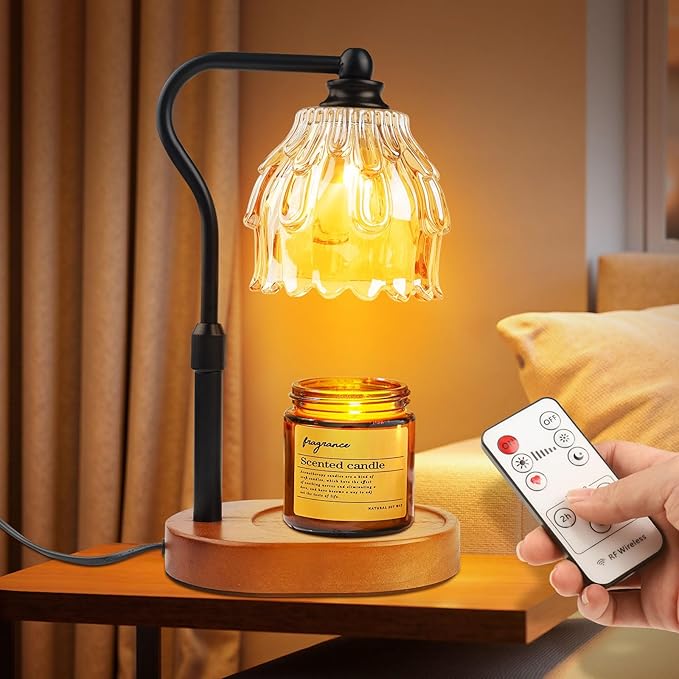 Candle Warmer Lamp with Timer and Wireless Remote Control, Dimmable Candle Warmer for Jar Candles, Height Adjustable Wax Melts Warmer, House Warming Gifts New Home Decor, Gifts for Women Mom