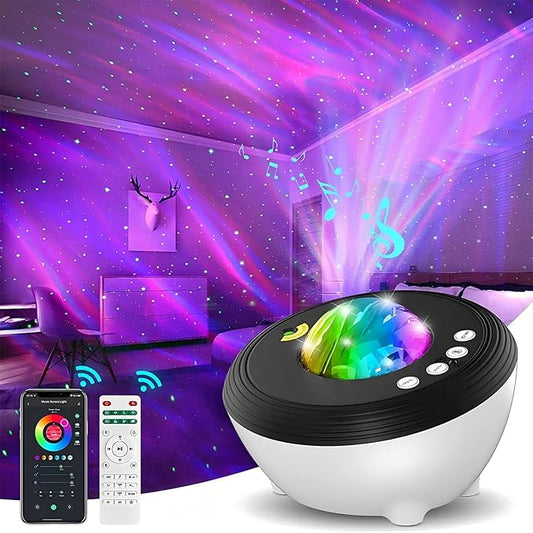 Northern Lights Projector with White Noises, Remote & Timer, Bluetooth Star Projector, Valentines Day Gifts, Aurora Projector Star Lights for Ceiling, Bedroom Decor