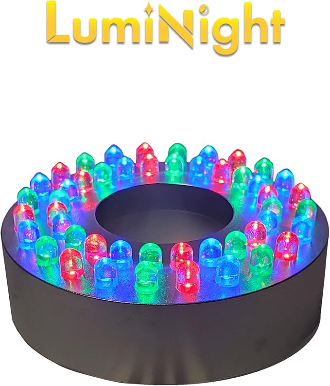 HALF OFF PONDS LumiNight Pond and Landscape Lighting - Remote Controlled 24-LED Color Changing Fountain Light Ring