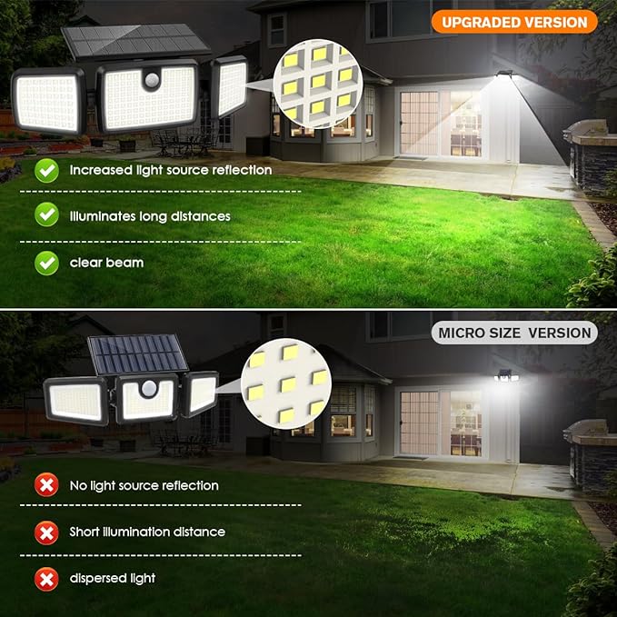 Solar Lights Outdoor, Quick Charge Solar Motion Deck Lights Outdoor for Deck with High Brightness, Larger Built-in Tempered Glass Panel, Sensitive PIR Motion Inductor (Remote,4 Pack)