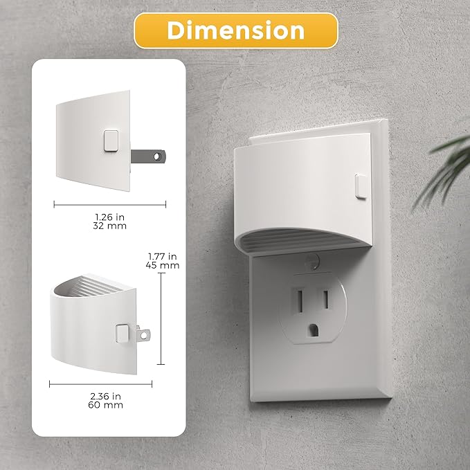 L LOHAS LED Night Lights Plug into Wall with 3CCT Adjustable (1600K/3000K/5000K), 1W Nightlight Plug in wall, Built in Dusk to Dawn Sensor, 2 Pack, White Housing