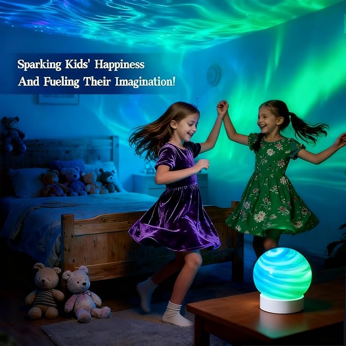 2 in 1 Ocean Wave Projector Light, 16 Color Northern Aurora Night Light Projector, 3D Dynamic Ripple Effect Holographic Water Ripple Romantic Ambient Lighting, Mood Lighting for Bedroom, Wired