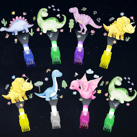 36Pcs Pink Dinosaur LED Finger Lights Pink Dinosaurs Glow in the Dark Light Up Finger Lights Watercolor Dino Party Favors Dino Bulk for Birthday Goodie Bag Stuffer Gifts Prize
